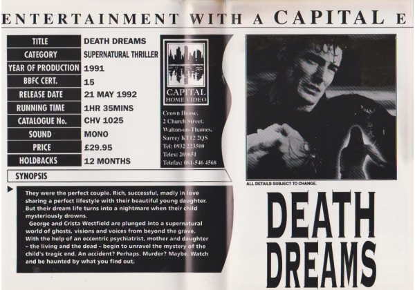 Death Dreams on Capital (United Kingdom VHS videotape)